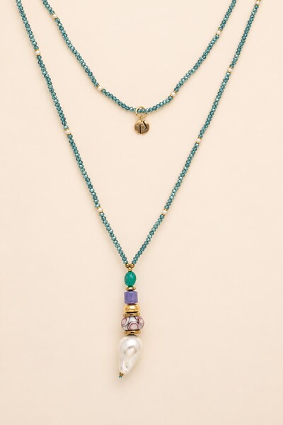 Foto Colar Verano Cristal Blue Banho Ouro 18K