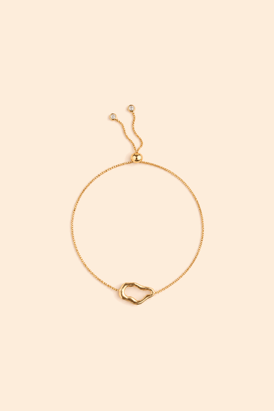 Foto Pulseira Dourado Regulável Orgânico Perolado