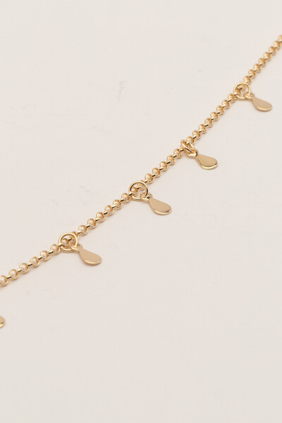 FotoTornozeleira Gotinhas Banho Ouro 18K