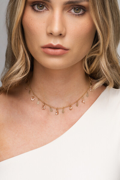 Foto Colar Dourado Gotas Morganita