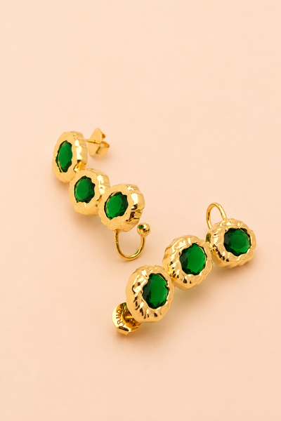 Foto Brinco Dourado Earcuff Amazonas Verde
