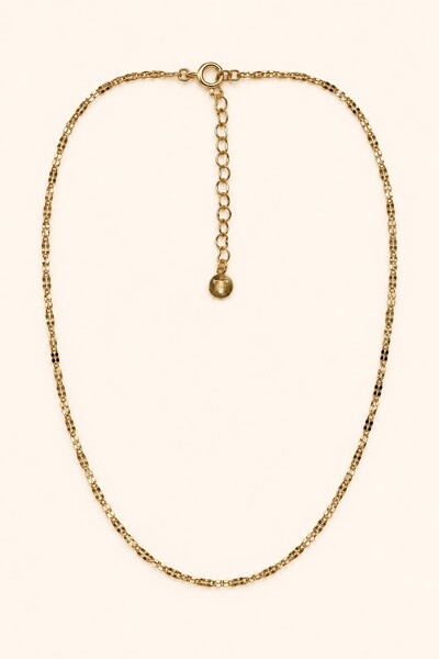 Foto Colar Choker Elos Minimalista Banho Ouro 18K