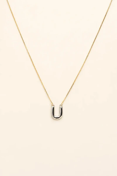 Foto Colar Veneziana Banho Ouro 18K Pingente Liso Prateado