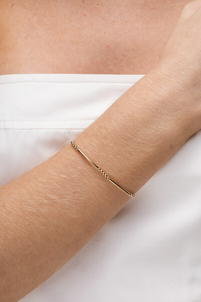 Foto Pulseira Dourada Classic Tubos