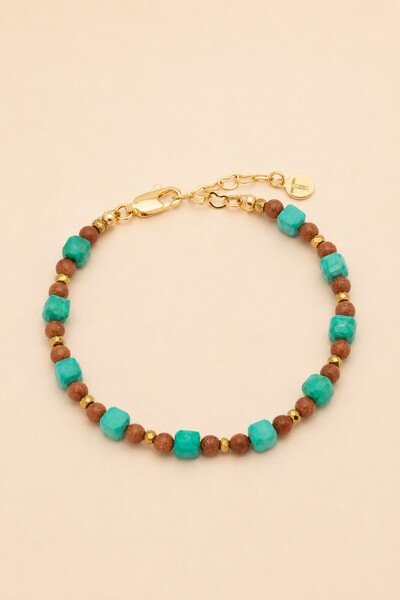 Foto Pulseira Vicenza Goldstone Howlita Banho Ouro 18K