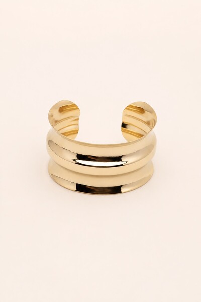Foto Pulseira Bracelete Largo Dourado
