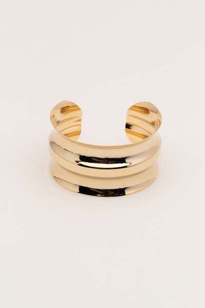 FotoPulseira Bracelete Largo Dourado