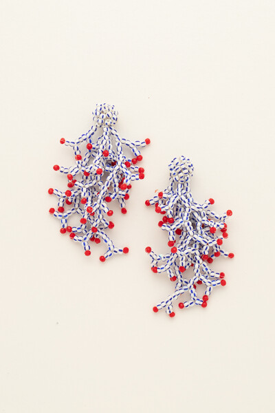 Foto Brinco Cacho Coral Banho Ouro 18K