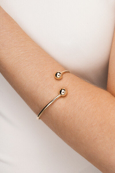 Foto Pulseira Bracelete Esferas Douradas