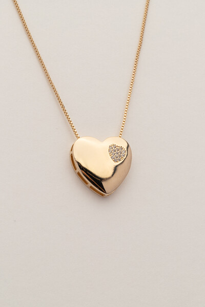 FotoColar Coração Liso Mini Coração Zircônia