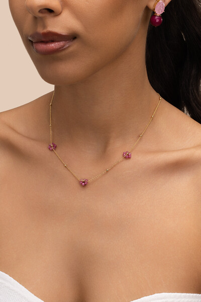 Foto Colar Choker Fiore Primavera Banho Ouro 18K