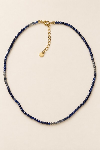 Foto Colar Choker Degrade Sodalita Blue Banho Ouro 18K