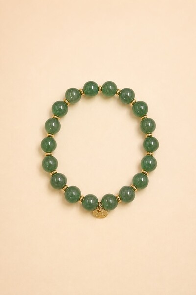 Foto Pulseira Vitta Aventurina Verde Banho Ouro 18K