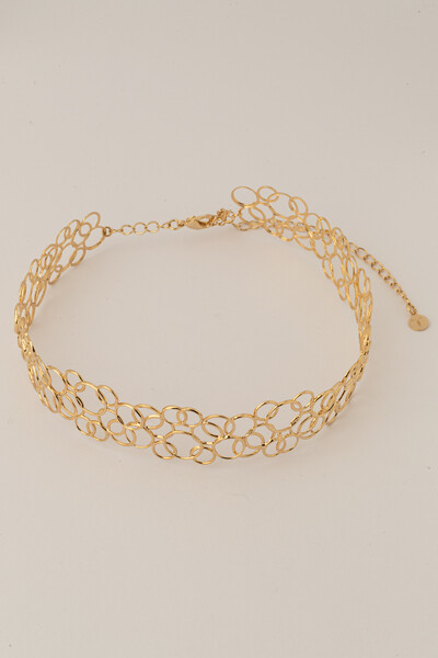 FotoColar Choker Dourado Círculos Vazado