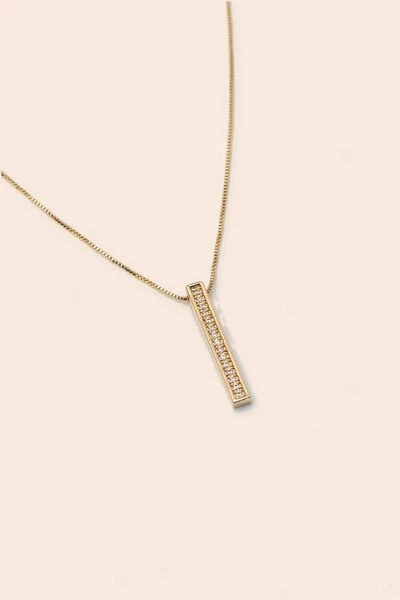 Foto Colar Palito Zircônia Banho Ouro 18k