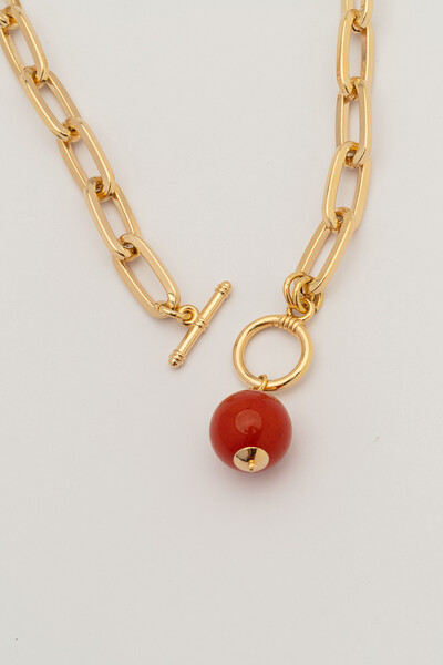 Foto Colar Dourado Jardins Pingente Jade