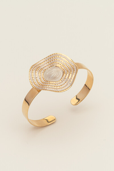 FotoPulseira Círculo Ondas Resina Madrepérola