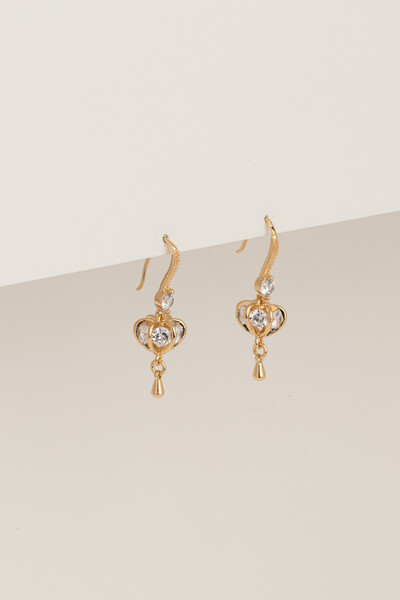 FotoBrinco Dourado Pendente Zircônia Cristal