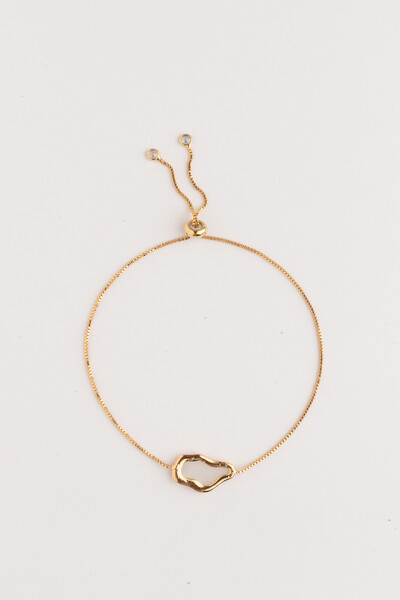 FotoPulseira Dourado Regulável Orgânico Perolado