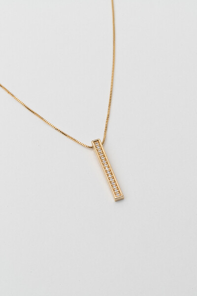 Foto Colar Palito Zircônia Banho Ouro 18k
