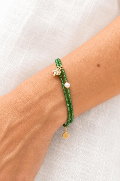 Foto Pulseira Dupla Luna Banho Ouro 18K