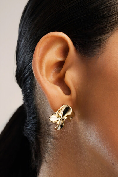 Foto Brinco Dourado Flor Orgânica