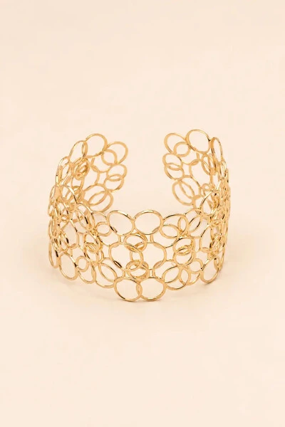 Foto Pulseira Bracelete Círculos Dourado