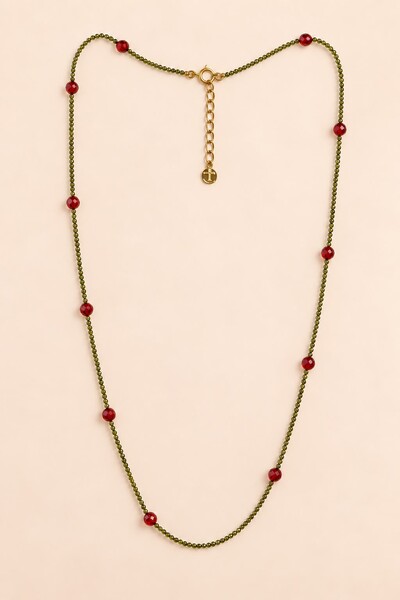 Foto Colar Longo Virginia Zircônia Verde Banho Ouro 18K