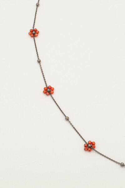FotoColar Choker Flor Cristais Grafite