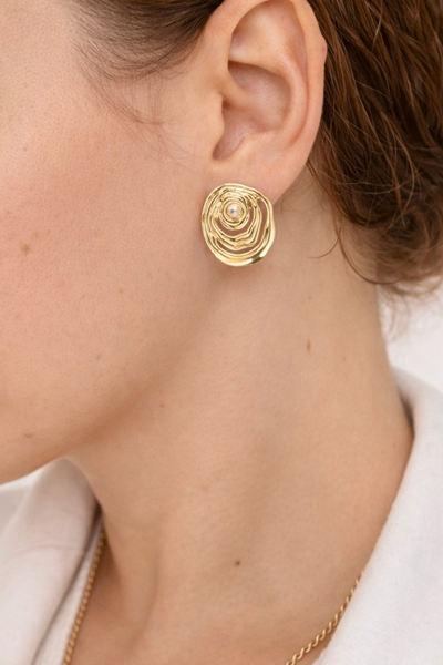 Foto Brinco Dourado Vibração Zircônia M