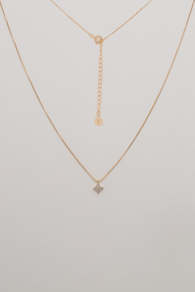 FotoColar Trevo Zircônia Banho Ouro 18K