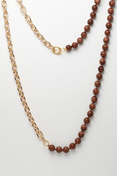 Foto Colar Dourado 2 em 1 Vicenza Goldstone