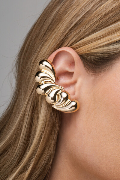 Foto Brinco Dourado Ear Cuff Gotas