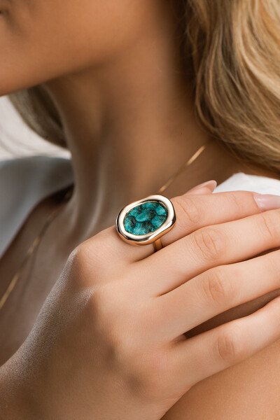 Foto Anel Dourado Orgânico Tilápia Turquesa