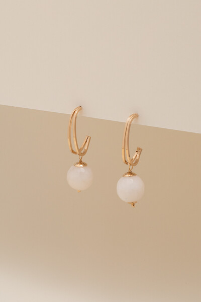 Foto Brinco Solar Jade Cloud Banho Ouro 18K