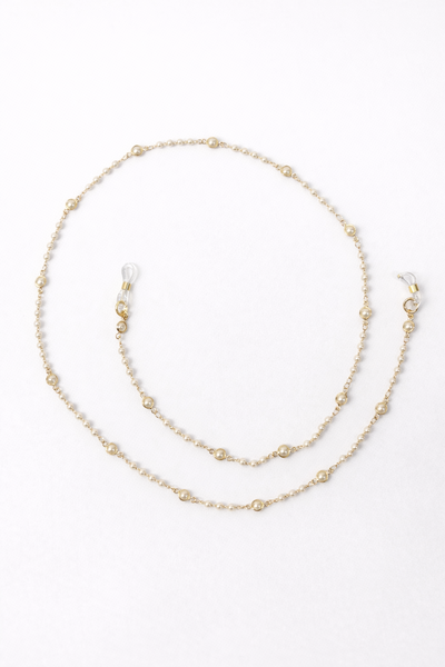 Foto Porta Óculos Dourado Pérolas