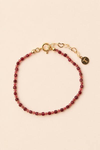 Foto Pulseira Eloysa Jade Rubi Banho Ouro 18K