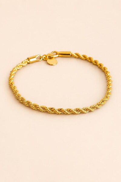 Foto Pulseira Cordão Baiano Banho Ouro 18k