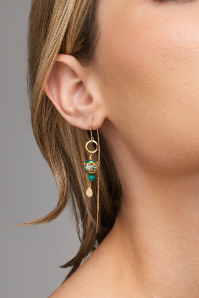 Foto Brinco Boho Anzol Banho Ouro 18K