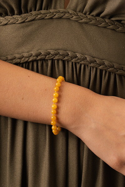 Foto Pulseira Nautic Jade Amarela Banho Ouro 18K