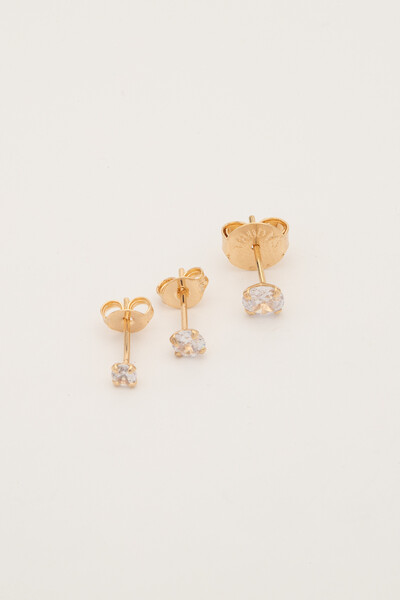 FotoBrinco Trio Zircônia Banho Ouro 18K