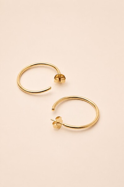 Foto Argola Aberta Lisa Banho Ouro 18K