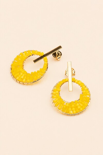 Foto Brinco Dourado Circulo Vidrilho Lime