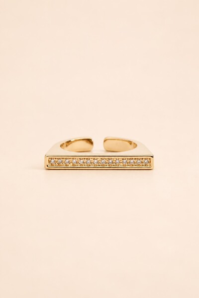 Foto Anel Palito Micro Zircônia Banho Ouro 18K