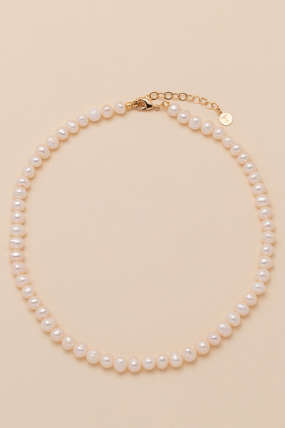 Foto Colar Choker Siena Pérola Natural Banho Ouro 18k