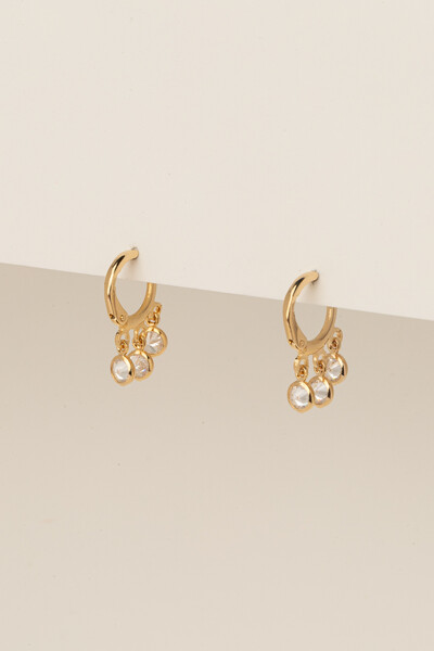 FotoBrinco Argolinha Zircônia Cristal Banho Ouro 18K