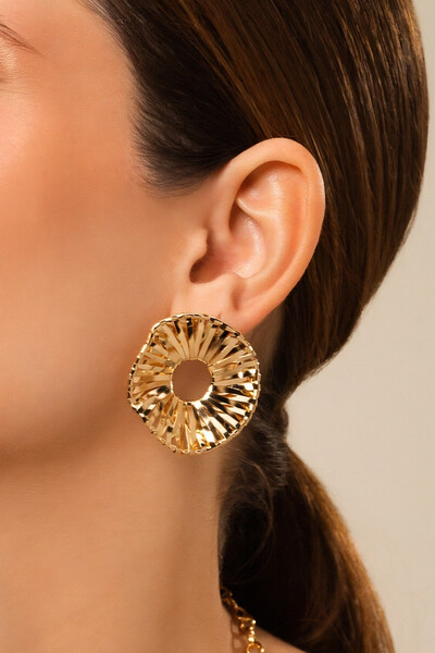 Foto Brinco Dourado Círculo Laminado