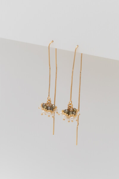 Foto Brinco Anzol Fio Veneza Cachinho Banho Ouro 18K