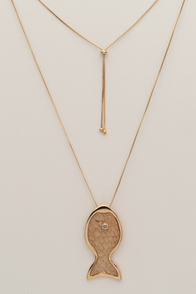 FotoColar Dourado Peixe Couro De Tilápia Nude