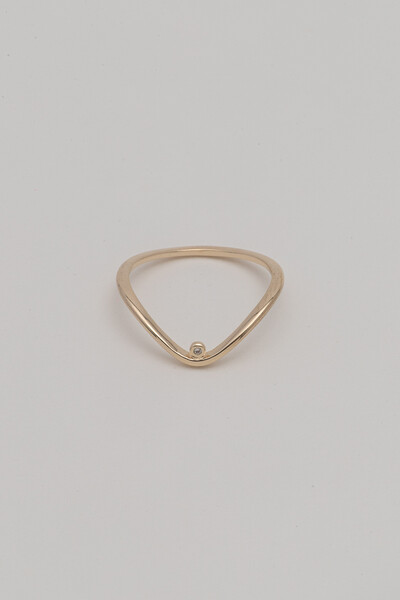 Foto Anel V Ponto Zircônia Banho Ouro 18K